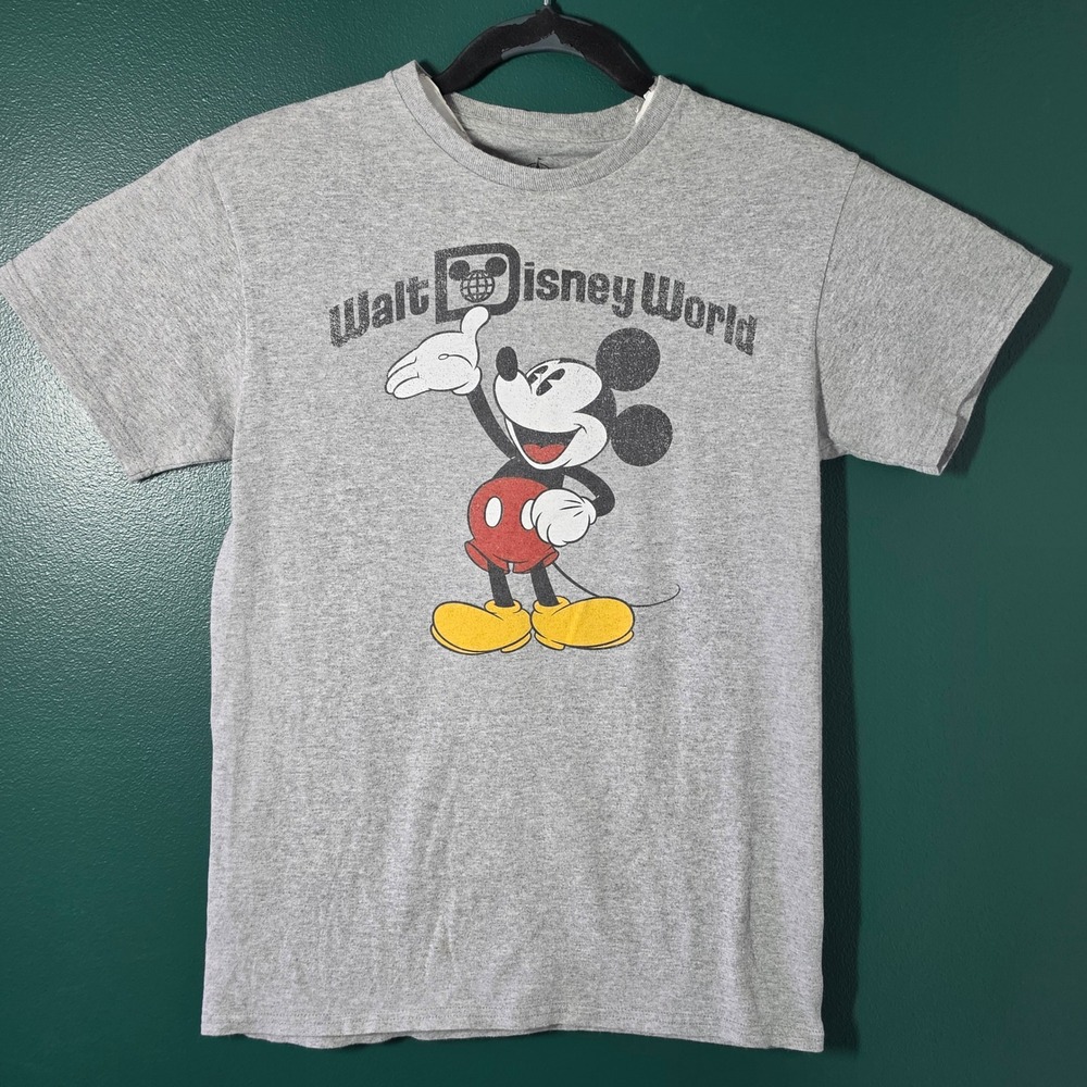 Disney Parks Walt Disney World Mickey Mouse Graphic T-Shirt Gray Mens Small